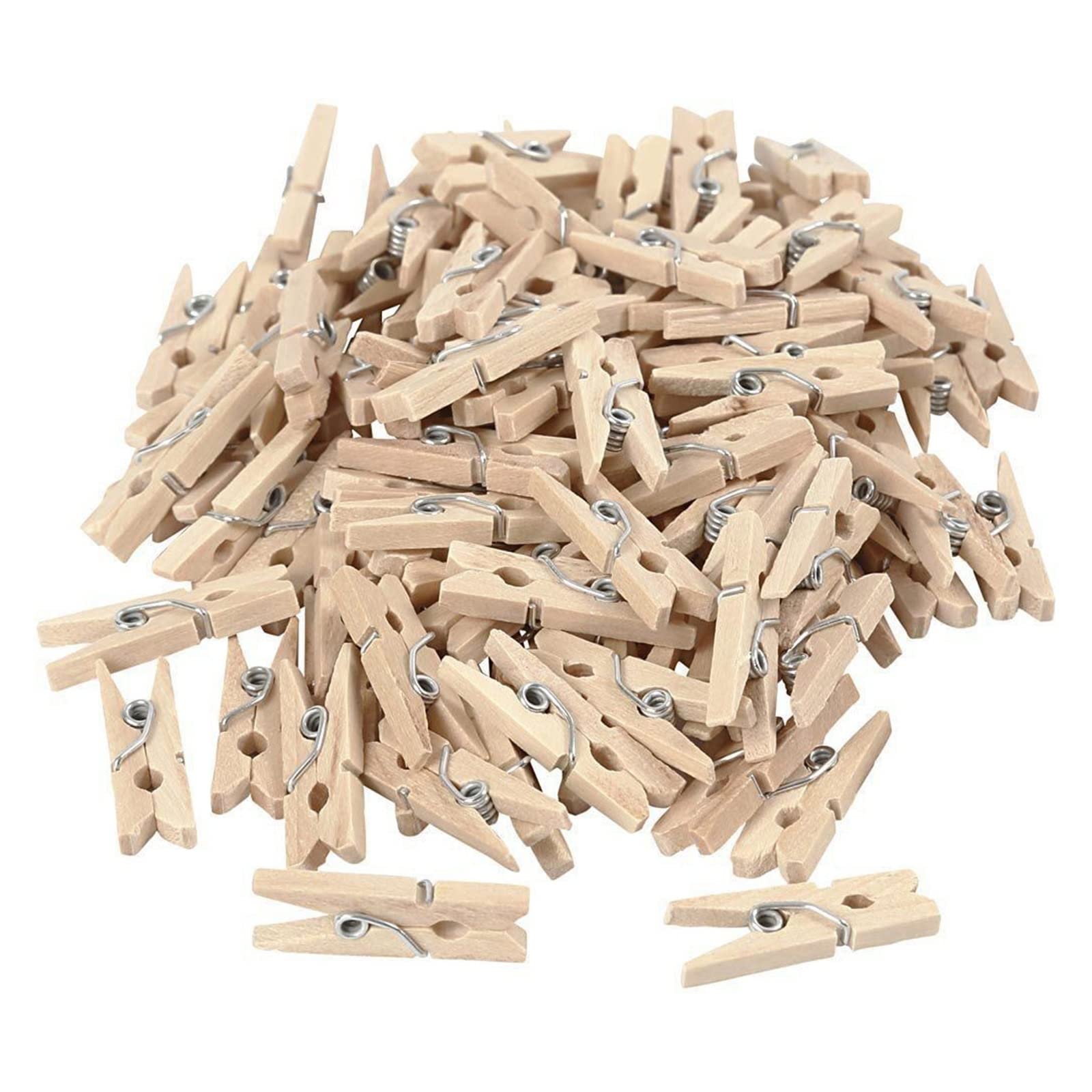 100 Uds. Mini Clips de Madera Naturales de 2,5x0,3 cm for Pinzas de Ropa Papeles fotográficos Decorativos