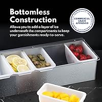 Vista 9 de New Star Foodservice Dispensadores de condimentos de grado restaurante con múltiples compartimentos (plata, 3 compartimentos)