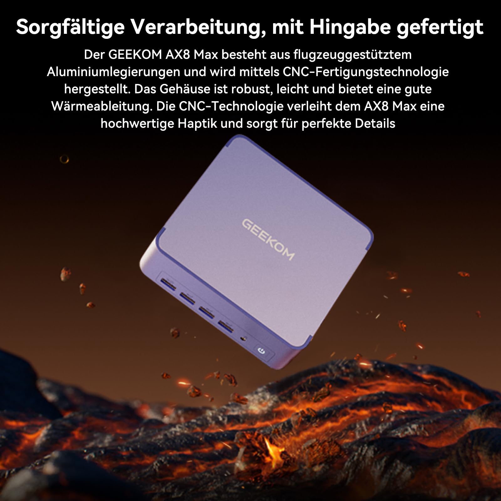 GEEKOM Mini PC AX8 Max Windows 11 Pro Vorinstalliert mit AMD Ryzen 7 8745HS,1TB SSD+16GB DDR5, AMD Radeon 780M | 2,5Gbps Dualer LAN Port | 8K Quad-Display | 2xUSB4 für Gaming/Kreativität/Office/Home
