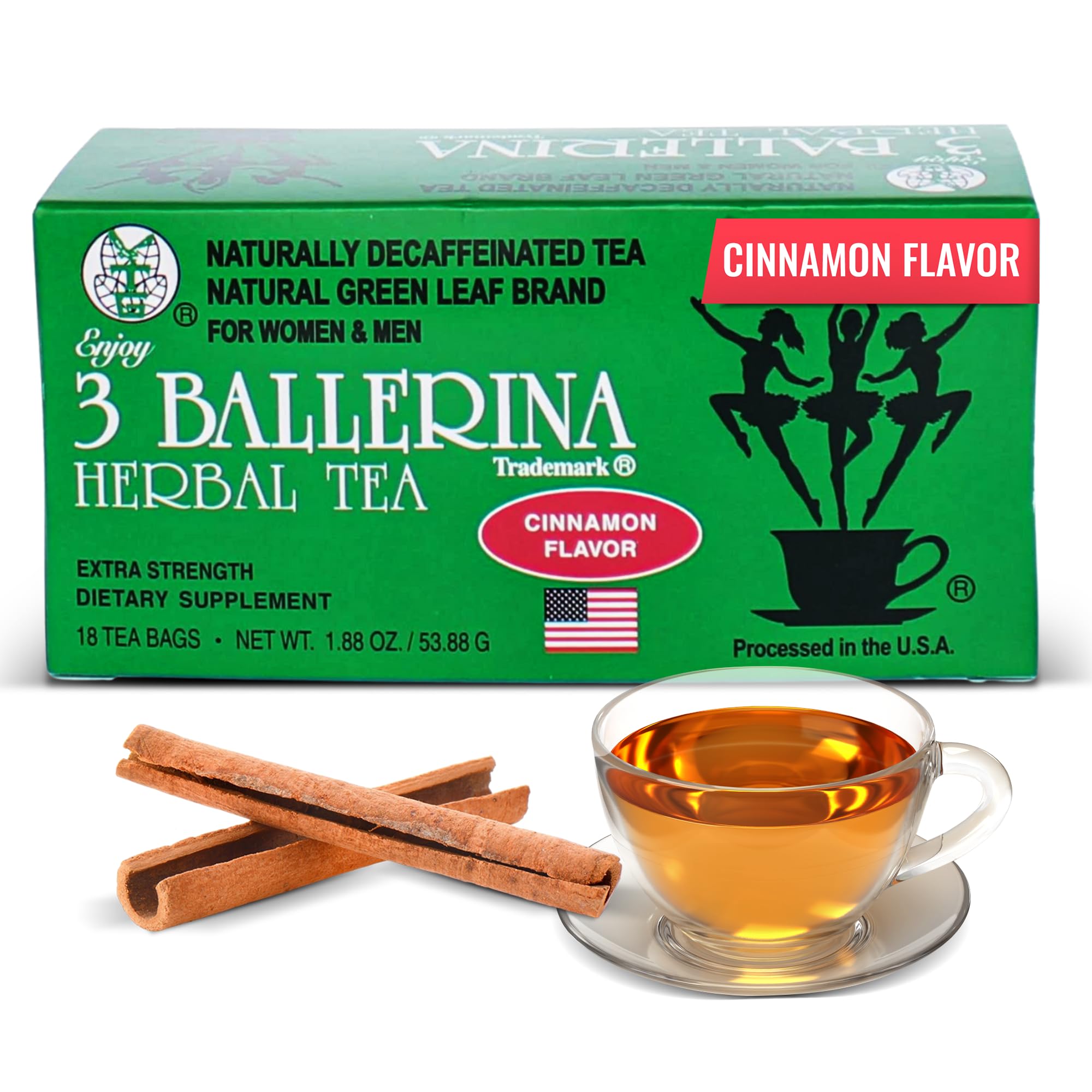 Diet Tea Extra Strength – Cinnamon Flavored Herbal Tea Bags for Digestive Comfort and Weight Maintenance – 18 Count