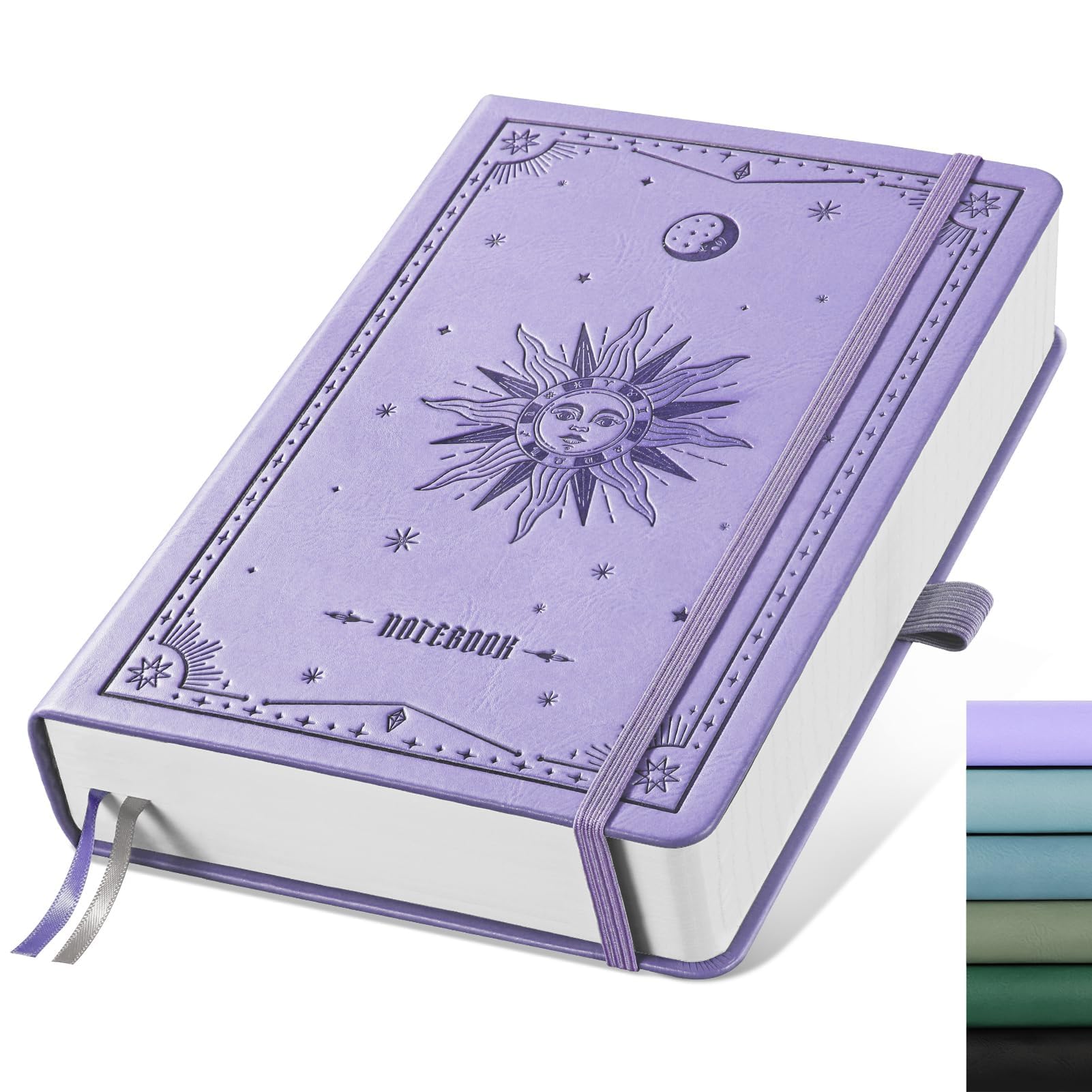 EMSHOI Bullet Dotted Journal Notebook - 320 Pages, 100gsm Thick Paper, A5 Hardcover Leather, Dot Grid Notebook for Women Men Work Writing, Bullet Journaling, Drawing, 5.75 x 8.38, Light Purple LightPurple A5 Dotted