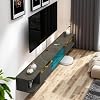 Pmnianhua Floating TV Stand, Wall Mounted Entertainment Center TV Media Console, Floating Shelves with 2 Doors, Floating TV Cabinet Large Storage TV Bench for Living Room Dark Grey, 160cm
