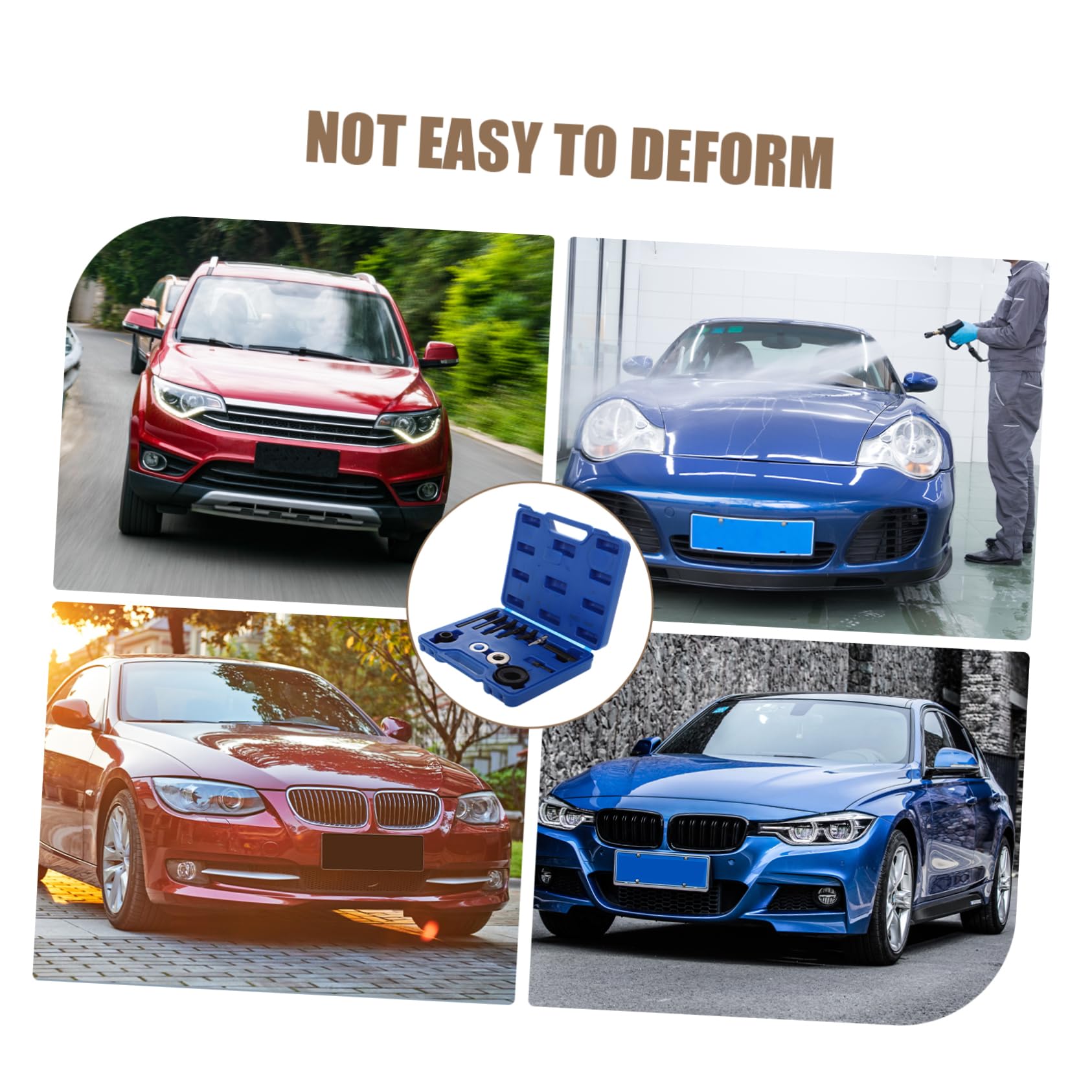 Gatuida Kit Estrattore e Installatore per Volante e Puleggia Pompa, Acciaio al Carbonio Rosso, Resistente All'usura, con Custodia per Officina Auto