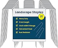 Vista 11 de Grapas de jardín de acero galvanizado de 6 pulgadas, estacas de jardín para asegurar malas hierbas, tela de paisaje, hojas de tierra y forro polar