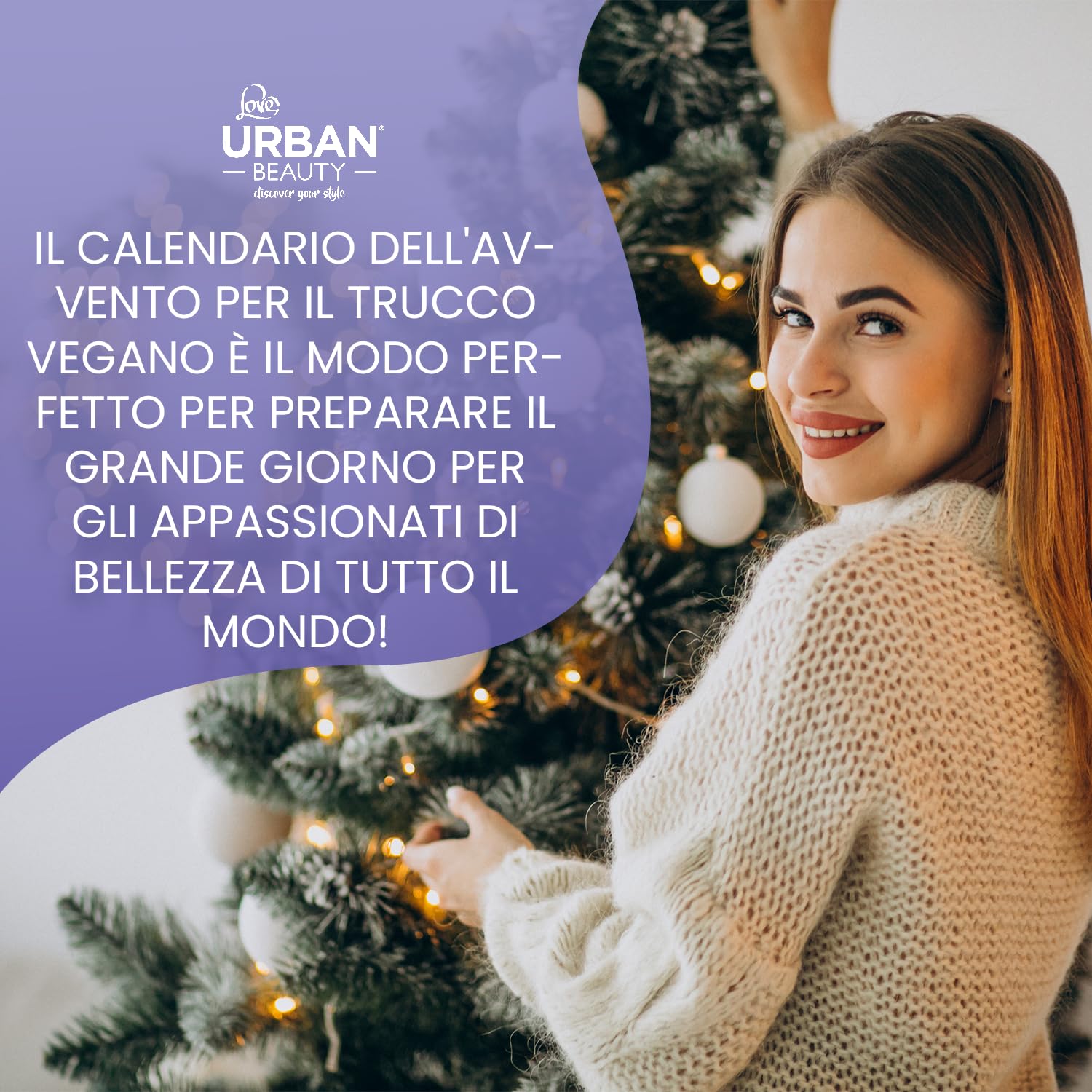 Love Urban Beauty Calendario dell'Avvento Trucco Vegano - Calendario dell'Avvento Beauty 24 Giorni - Set Regalo Cosmetici per Donne e Ragazze - Calendario dell'Avvento di Natale