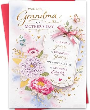 Happy Mothers day Card for Grandma, Meaningful Mothers Day Gifts for Grandmother, Heartfelt Gifts from Grandchildren