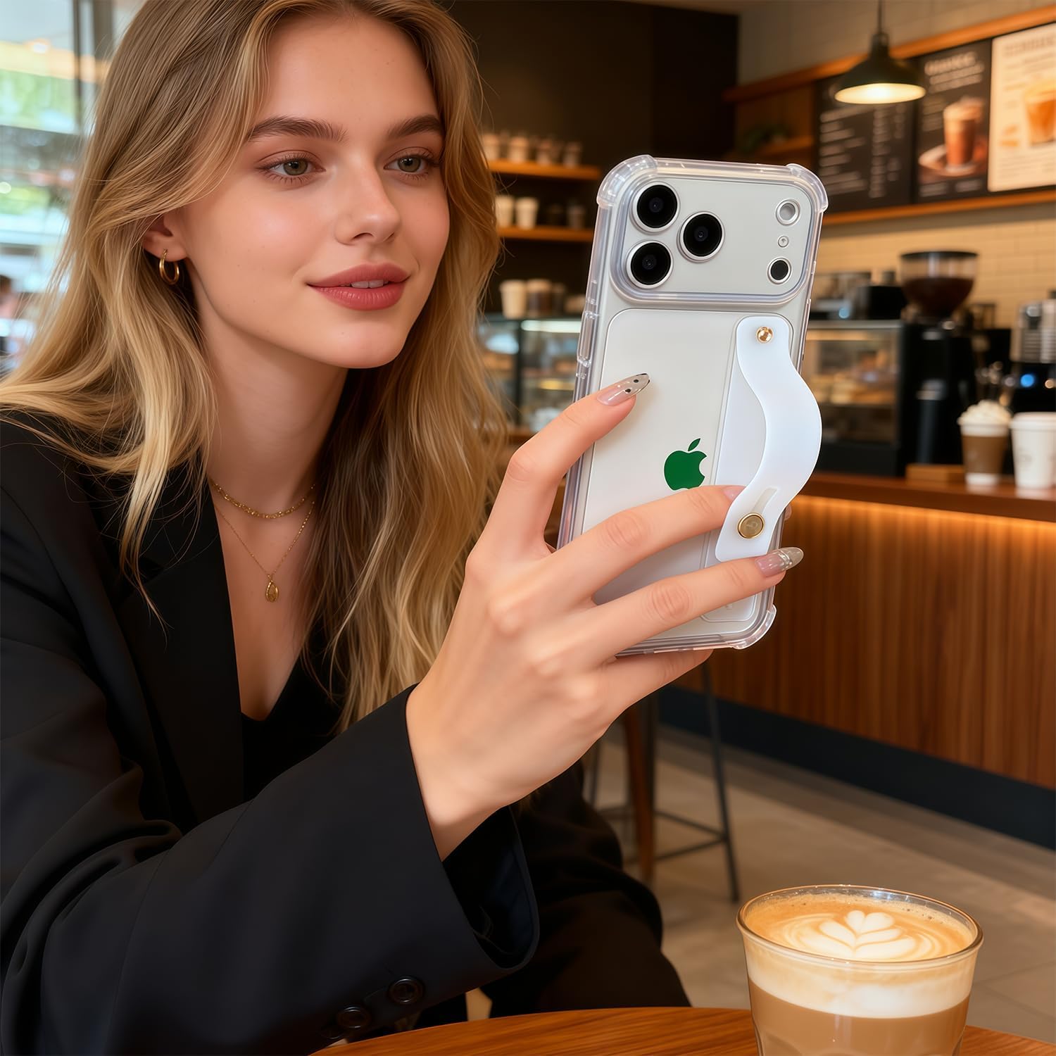 siduater Strap Case for 6.3" iPhone 17 Pro with Wristband Kickstand, Clear Soft TPU Protective Shockproof Bumper Rugged Cover, Adjustable Hand Grip Loop for iPhone 17 Pro 6.3 Inch, Crystal Clear - Image 3