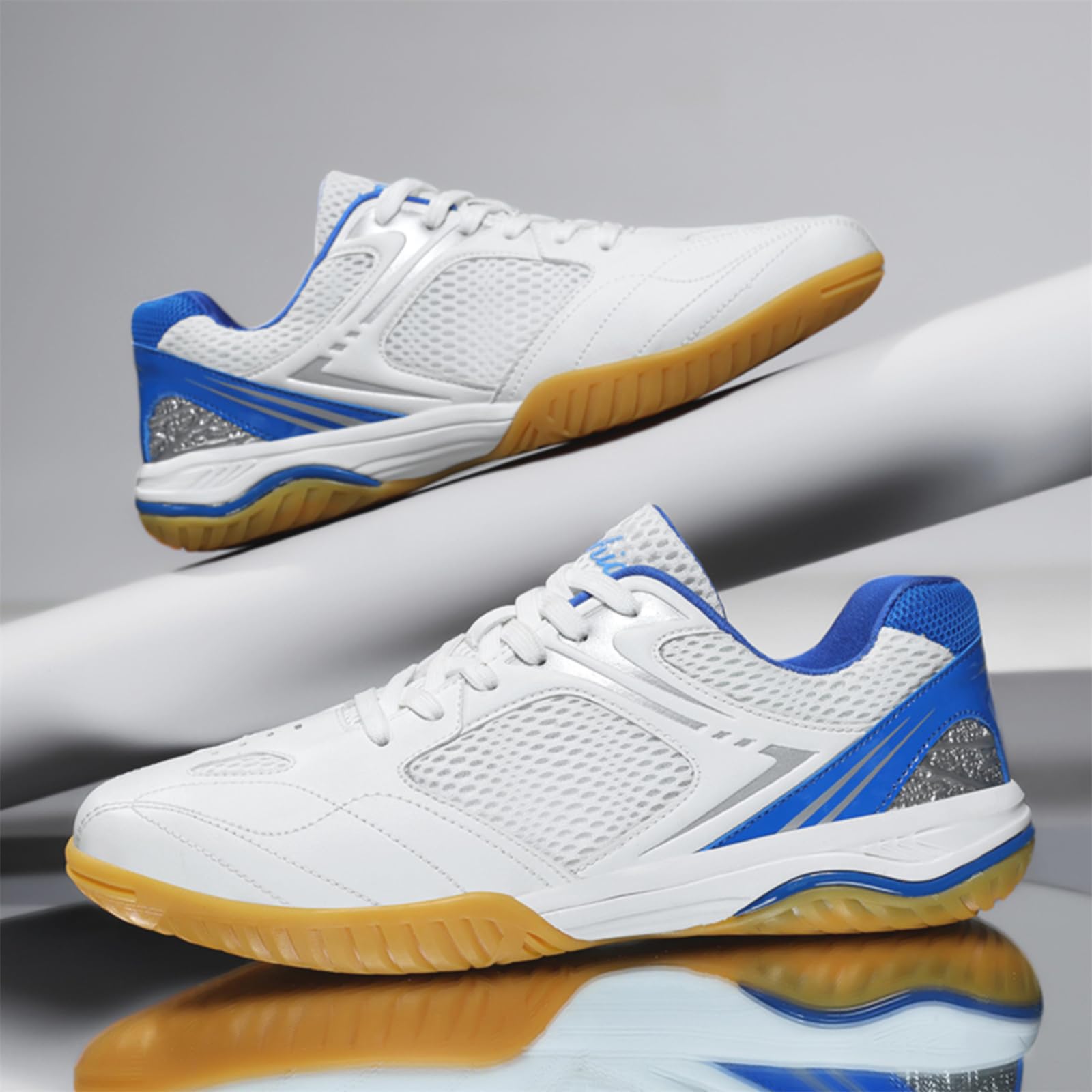 Zapatos de Bádminton Mujer, Zapatillas de Voleibol Indoor Antideslizantes, Zapatillas de Sala Ligeras Transpirables con Amortiguación, Ideal para Bádminton Voleibol Squash y Tenis de Mesa