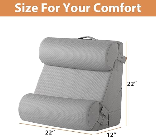 Miniatura 3 de Juego de 4 almohadas ortopédicas de cuña para cama, almohada ajustable de espuma viscoelástica, cuña de almohada para poscirugía, alivio del dolor