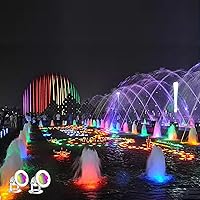 Vista 7 de Luces LED para estanque con control remoto, 6W SS316 de acero inoxidable RGB subacuática fuente luz IP68 impermeable al aire libre luces