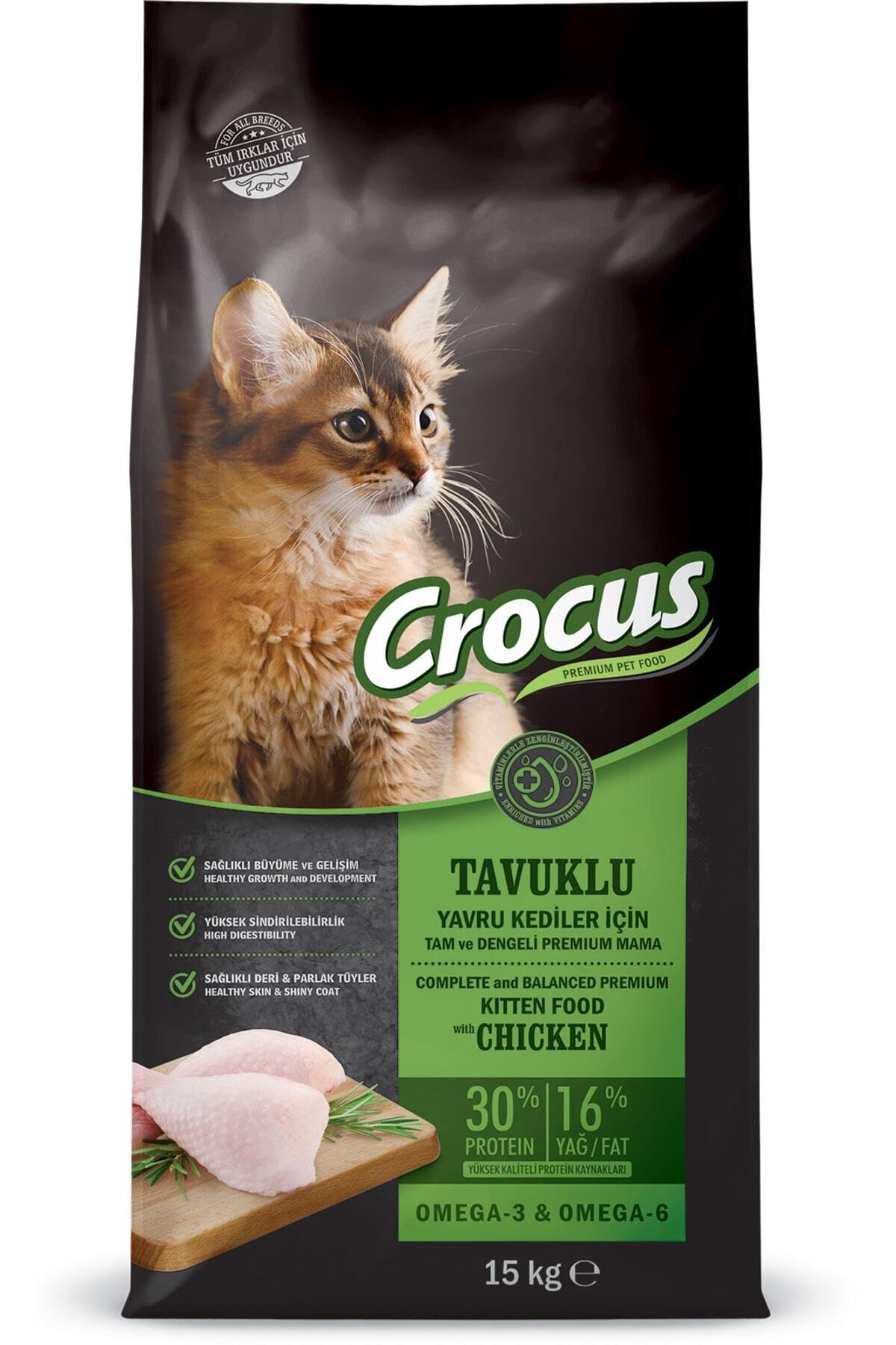 CROCUS Tavuk Etli Yavru Kedi Maması 15 Kg, 855-052
