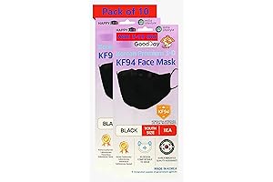 Kids KF94 Black Mask - Premium Protection for Ages 5-15