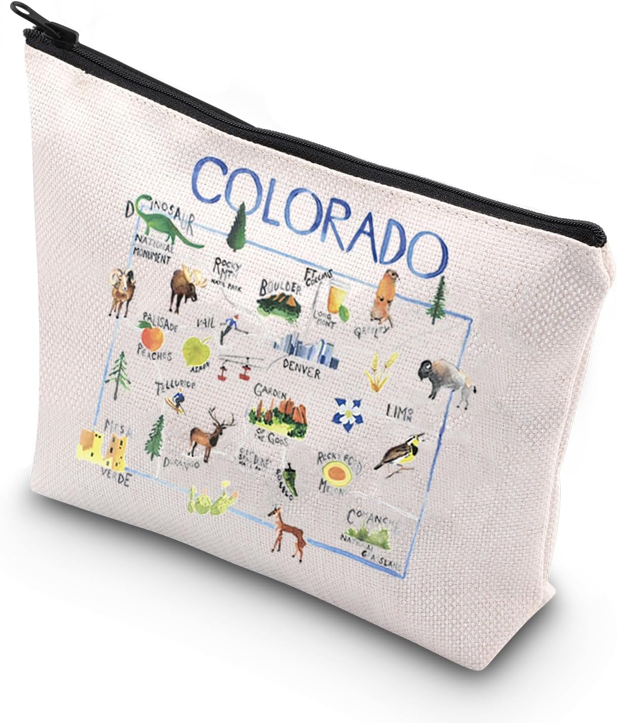 WCGXKO Colorado Souvenirs Colorado Tourism Gift Colorado Home Gift Colorado Vacation Gift Colorado Zipper Pouch Makeup Bag (COLORADO Bag)