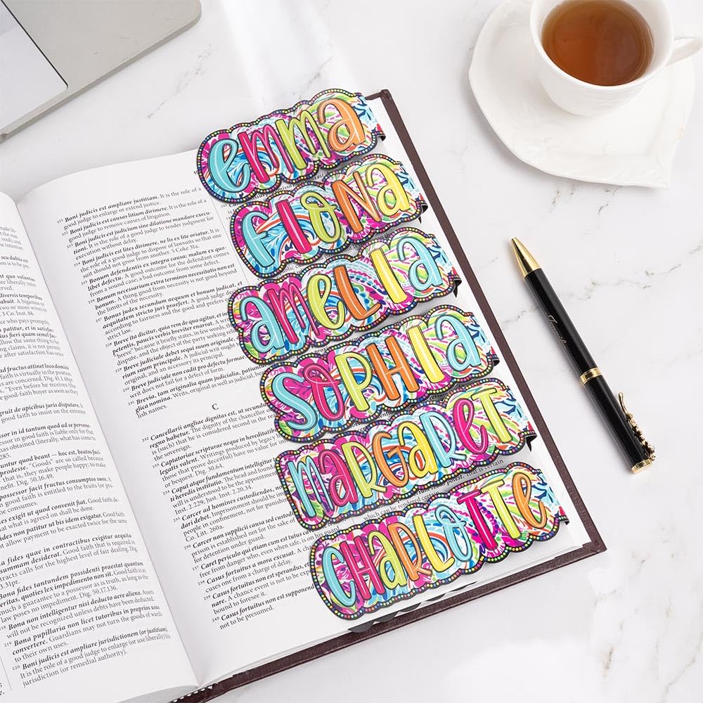 callie moment Personalised Magnetic Bookmark with Name - Custom Paisley Floral Doodle Book Marks Clip - Gifts for Reading Women, Men, Book Lovers, Kids, Readers Accessories