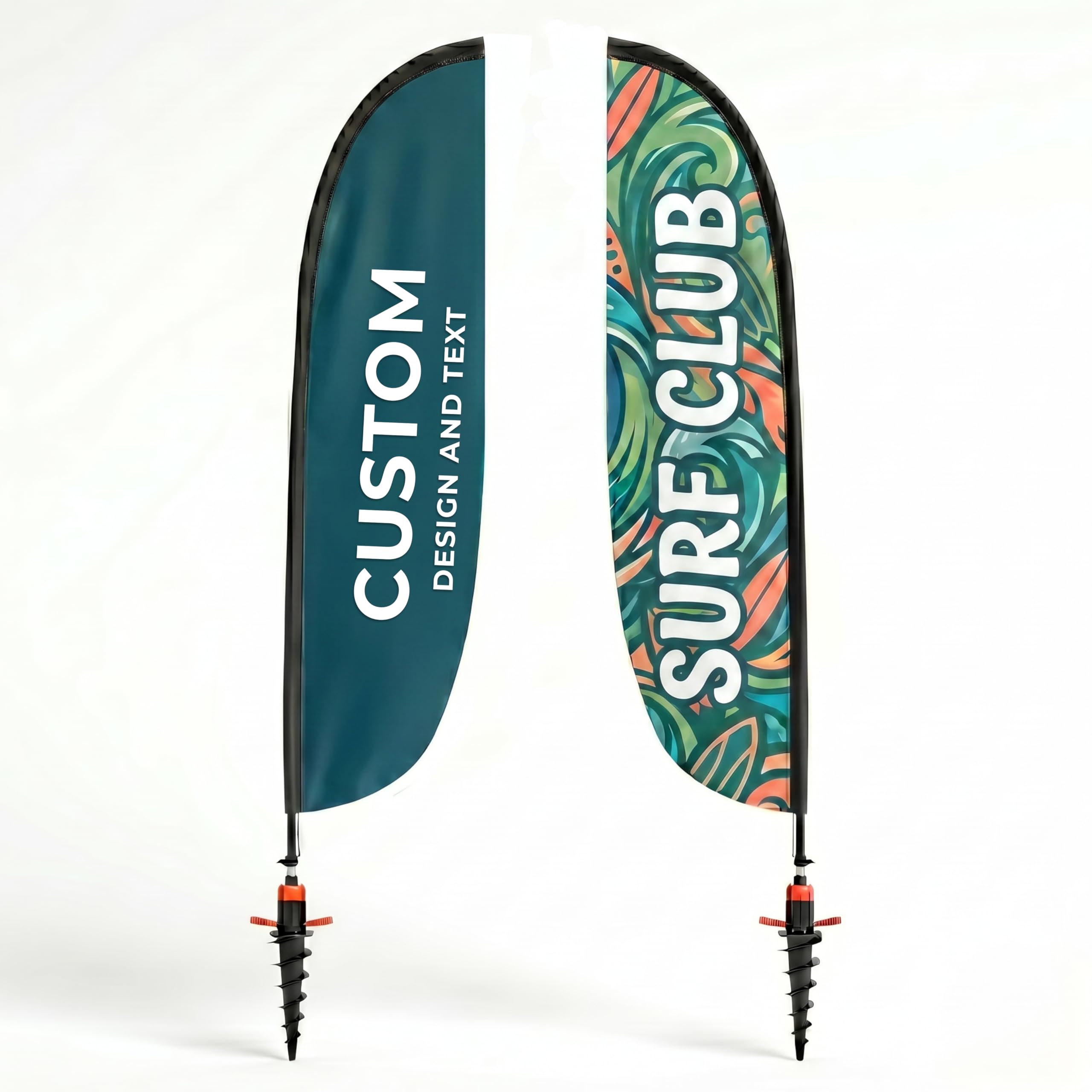 Cimpress Custom Feather Flag 3.4m, Add Your Logo or Text, Double Sided Advertising Beach Flag with Pole Set for Outdoor Advertising, Events, Hospitality, Real Estate