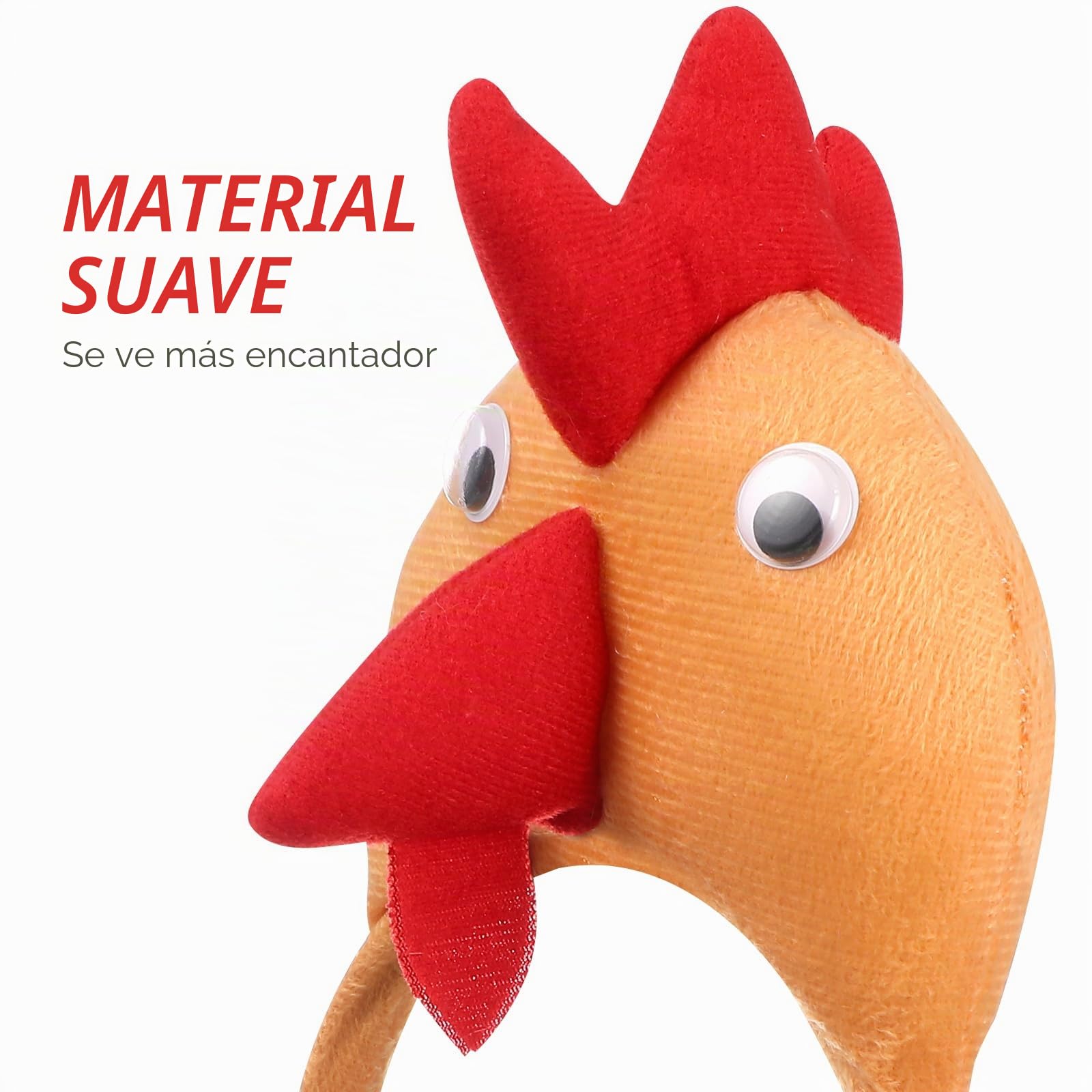 VICASKY 4 diademas de pollo, diademas de de Pascua, aro de pelo de pollo, diadema de animales de felpa para disfraz de animales, accesorios de cosplay (color al azar)