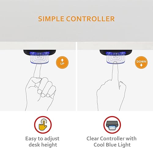 Miniatura 7 de Okin Escritorio pequeño rodante de pie, escritorio de una pieza ajustable en altura superior de 36 x 24 pulgadas, escritorio eléctrico de pie con 4