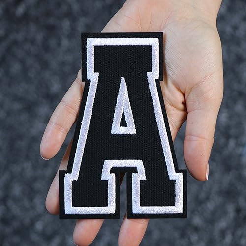 Miniatura 413 de Parches de letras termo-adhesivas de alta calidad – Lindas letras para ropa – Parche universitario para ropa – Letras bordadas de 4 1/2 parches
