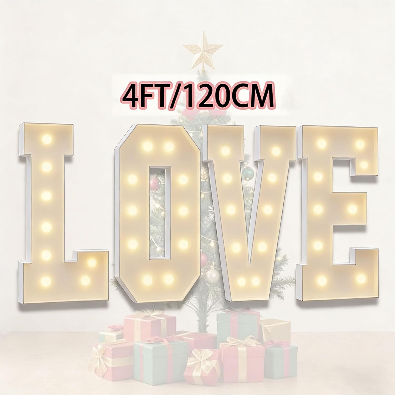 3FT/4FT [Love] Letter Lights/neon Lights/Marquee Lights/Number Lights, Romantic Wedding Engagement and Proposal Anniversary Illuminated Decorations for Party Decoration (4FT-Love)