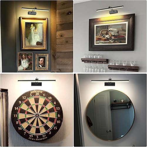 Miniatura 7 de Luz de imagen, 5200 mAh recargable, funciona con pilas, luces para pared con control remoto, 300LM 3000K 16 pulgadas, marco de fotos regulable de