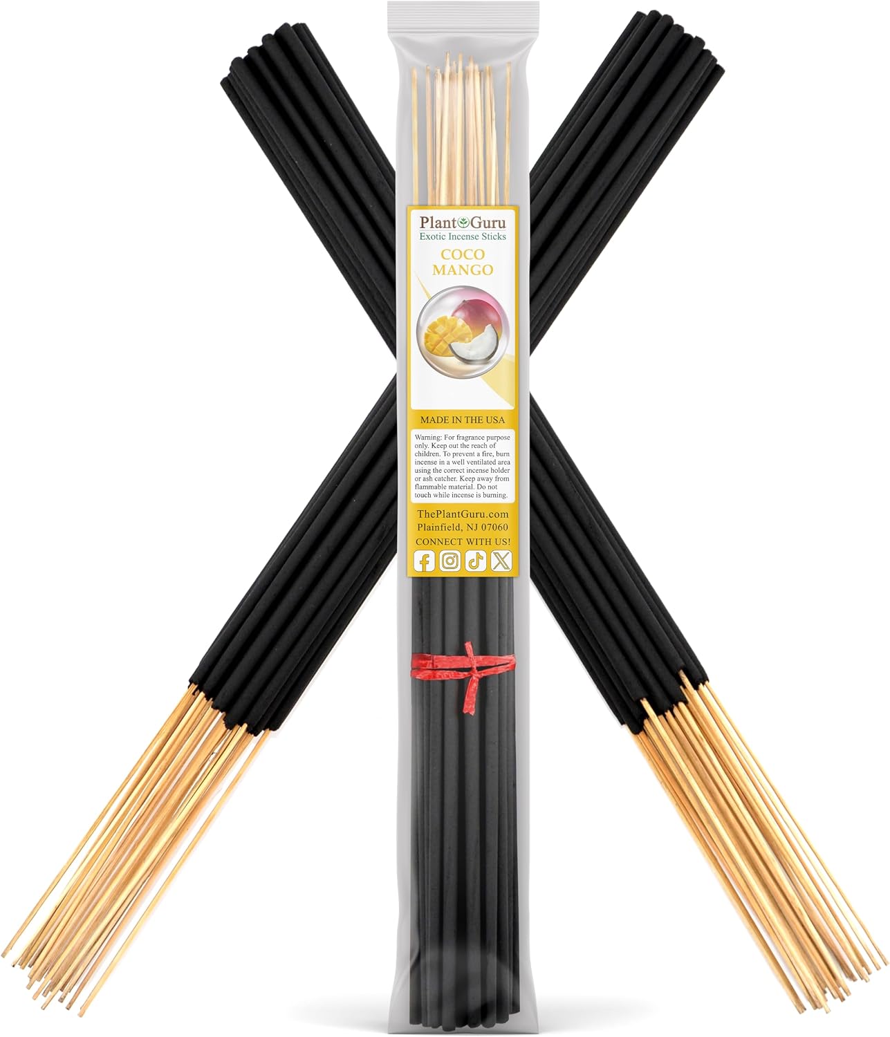 Coco Mango Exotic Incense Sticks Jumbo 19 Inch Long - Bulk 1 Bundle 27 to 30 Sticks - Natural 19" Extra Large with A Smooth Aroma That Burns for 3 to 4 Hours Each.