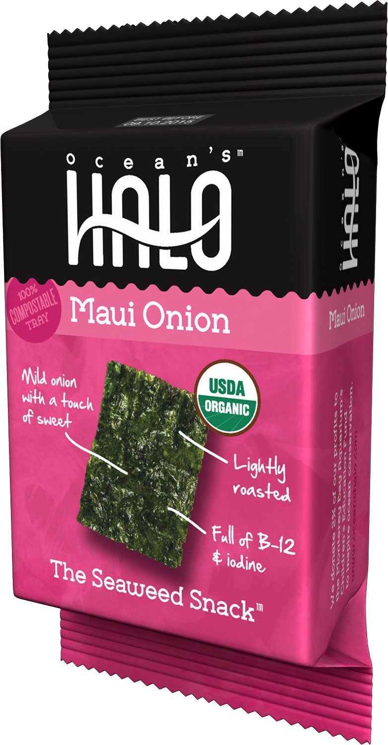 Ocean's Halo Seaweed Snacks 24 pack Organic and Vegan (Maui Onion)