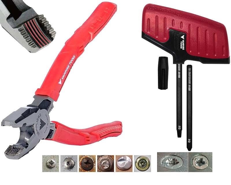 Kit Vampliers com Alicate de Corte Diagonal e Extrator de Parafusos VT-001-8R60, 2 peças