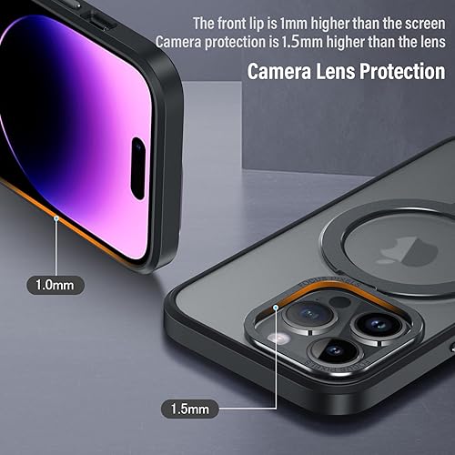 Miniatura 6 de Funda para iPhone 15 Pro Max con soporte magnético compatible con cargador inalámbrico MagSafe y soporte magnético para montaje en automóvil,