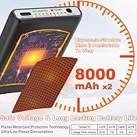 Vista 2 de 8000mAh*2 Heated Socks for Men Women with App Control,Large-Capacity Rechargeable Battery,360°Heating Warming,Electric Winter Socks,Foot Sole