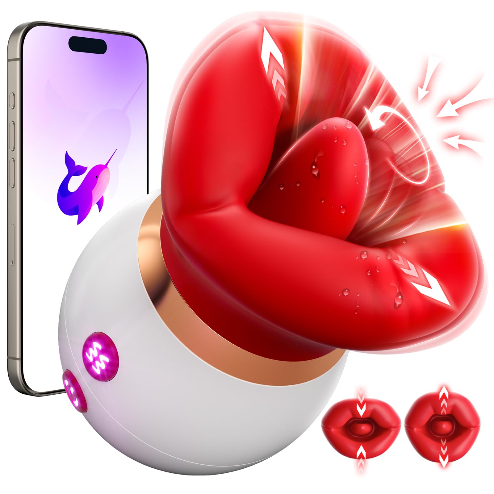Vibratoreper Donna Clotoride mit APP, Succhia Clotoride per donna Vibratore, Sexytoysys donna Vibratori Stimolatore Femminile Rotazione a 360 gradi con modalità 3x10 Vibratore Donna Sex Toys