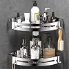 Shower Caddy Corner, shower shelf no drilling with Stickers Wall Mounted Adhesive Shower Caddy 4 Movable Hooks, SUS304 Stainless Steel bathroom shelf Shower Organizers 2 Pack