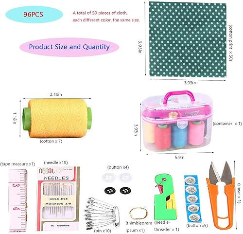 Miniatura 3 de 50 piezas de tela para manualidades de 4 x 4 pulgadas, parches de manualidades, cuadrados de edredón precortados, paquetes de tela acolchada con kit