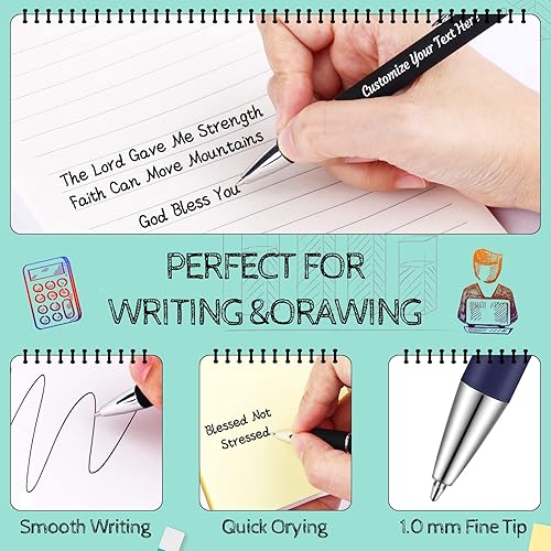 Miniatura 6 de Regalo de clase de 2023, bolígrafos personalizados con lápiz capacitivo, 10 piezas con punta de lápiz capacitivo, bolígrafo de metal de tinta negra