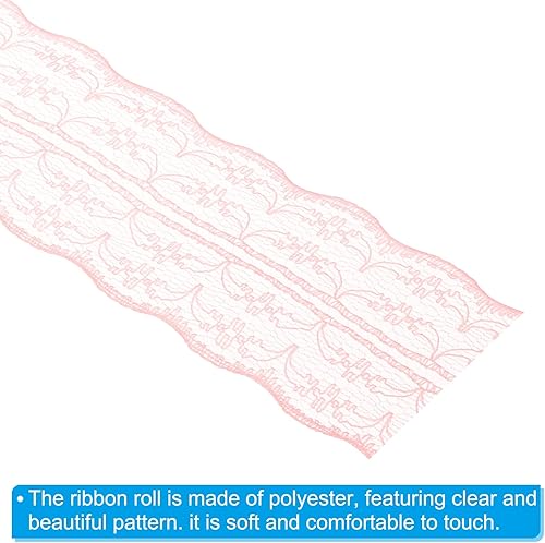 Miniatura 4 de PATIKIL Cinta de encaje de 1.8 pulgadas de ancho, 25 yardas, paquete de regalo de rollo de encaje de costura, envoltura floral para fiesta,
