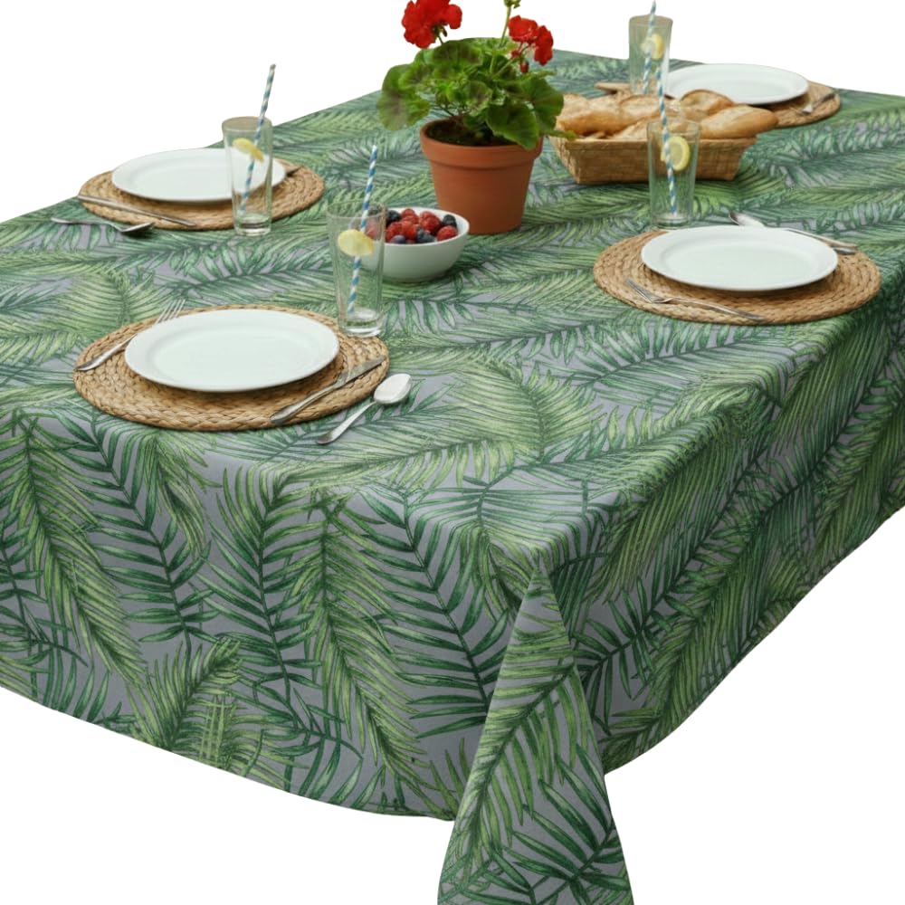 Jolee Chartwell Dove Grey Multi Colour Outdoor and Indoor Water Repellent, Waterproof, Washable Tablecloth - Rectangular, 144 x 100 CM