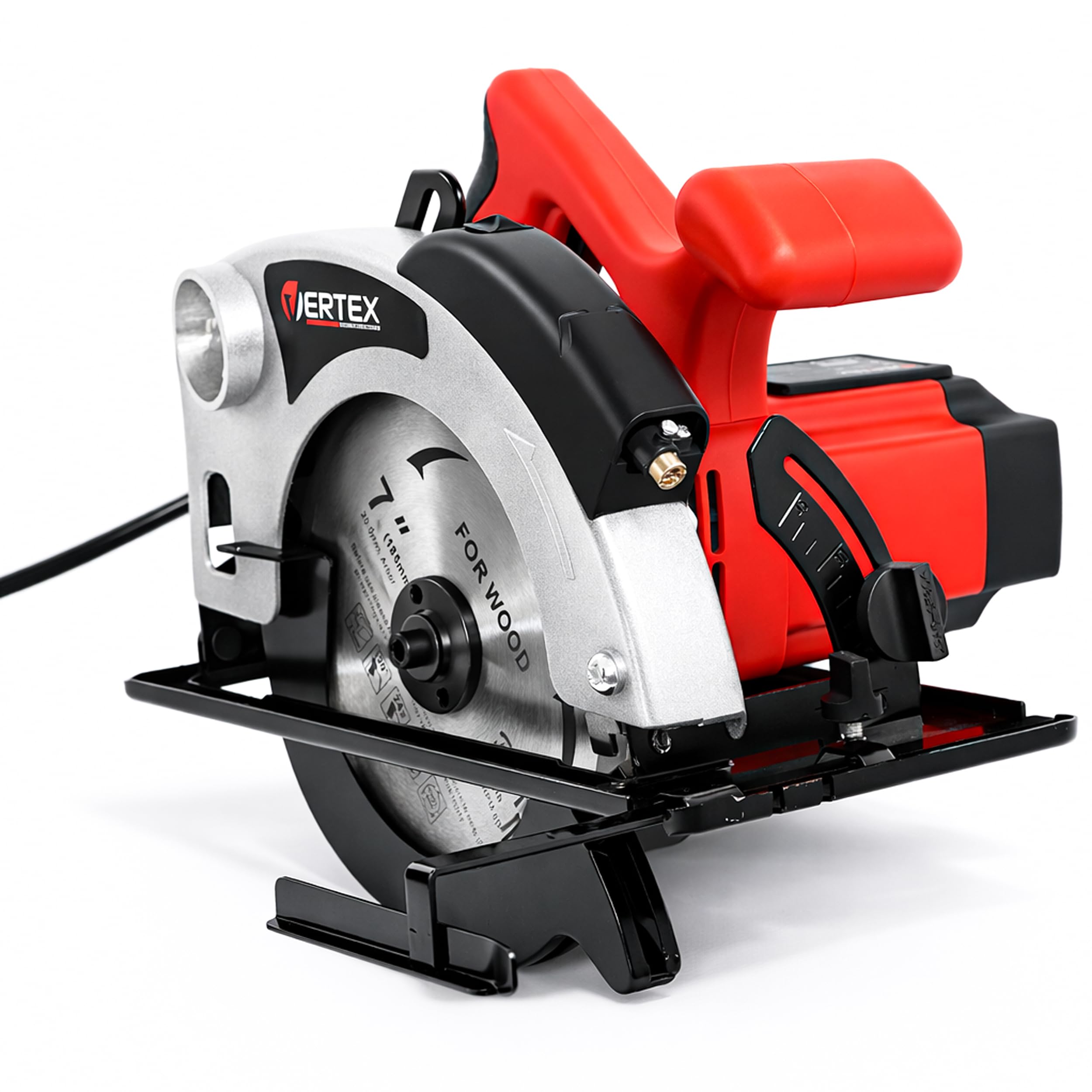 Vertex VPT1400 Pilarka Tarczowa z Laserem, 1400W, 185mm, 4500 obr/min, Cięcie 65mm/90° i 45mm/45°, z Prowadnicą i Klinem Rozszczepiającym