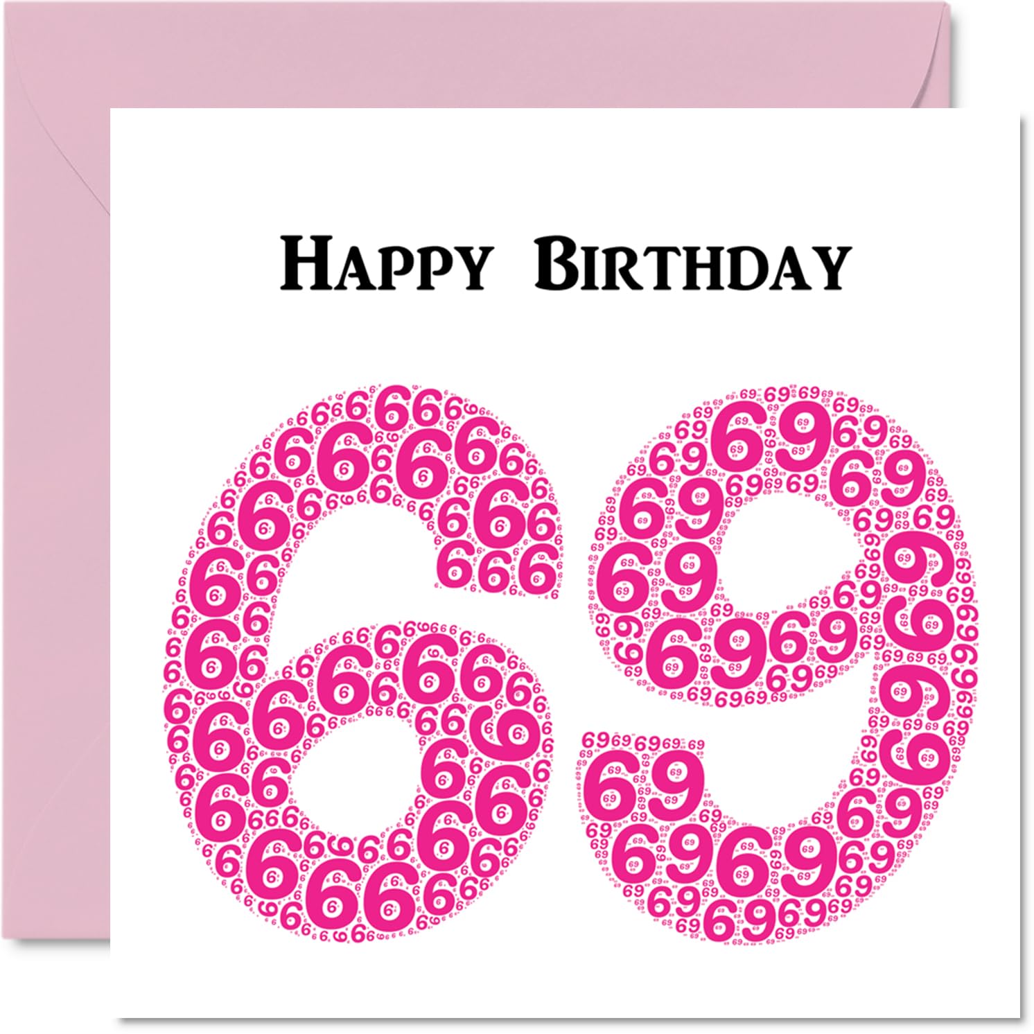Fun 69th Birthday Cards for Woman - Shapecloud - Happy Birthday Card for Dad Mum Grandad Nanny Grandma Gran Uncle Auntie Cousin, 145mm Greeting Cards, Fun Card