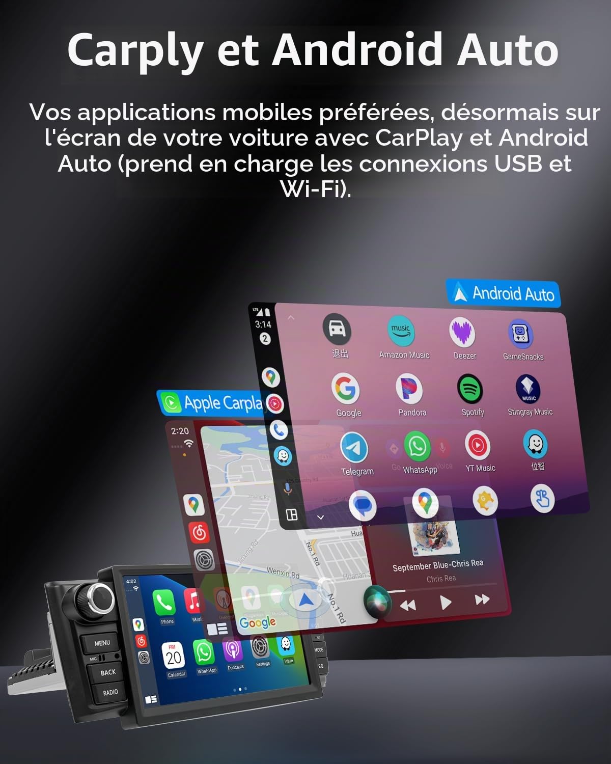 Autoradio pour Fiat Grande Punto (2005-2009) avec Android Auto et CarPlay | Stéréo Android pour Linea (2007-2011), Radio de Voiture avec Caméra de Recul/Microphone/CANbus/Bluetooth/WiFi/GPS/App Store