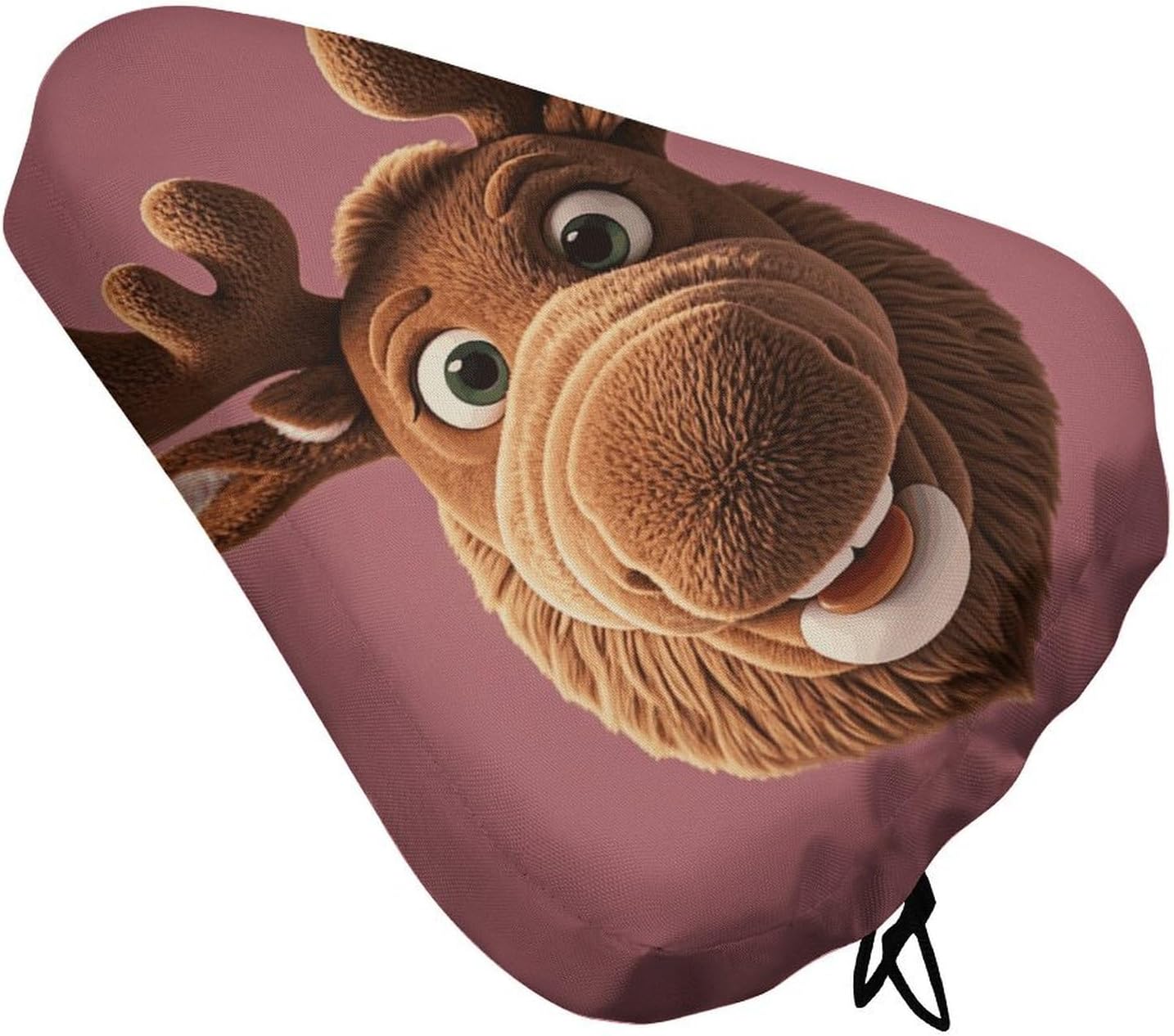 Funny Christmas Moose Head Bike Seat Cushion Waterproof Road Bike Seat Cover for Women Men Comfort Bicycle Seat Rain Cover with Drawstring Padded Mountain Bikes Saddle Fit for Exercise Stationary Bike