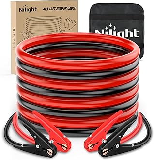 Nilight Jumper Cables for Car Battery 4 Gauge 20 FT Booster Cable Heavy Duty 600 A CCA with Carrying Bag Jump Start Emergency Kit Pickup Truck RV Vans SUV