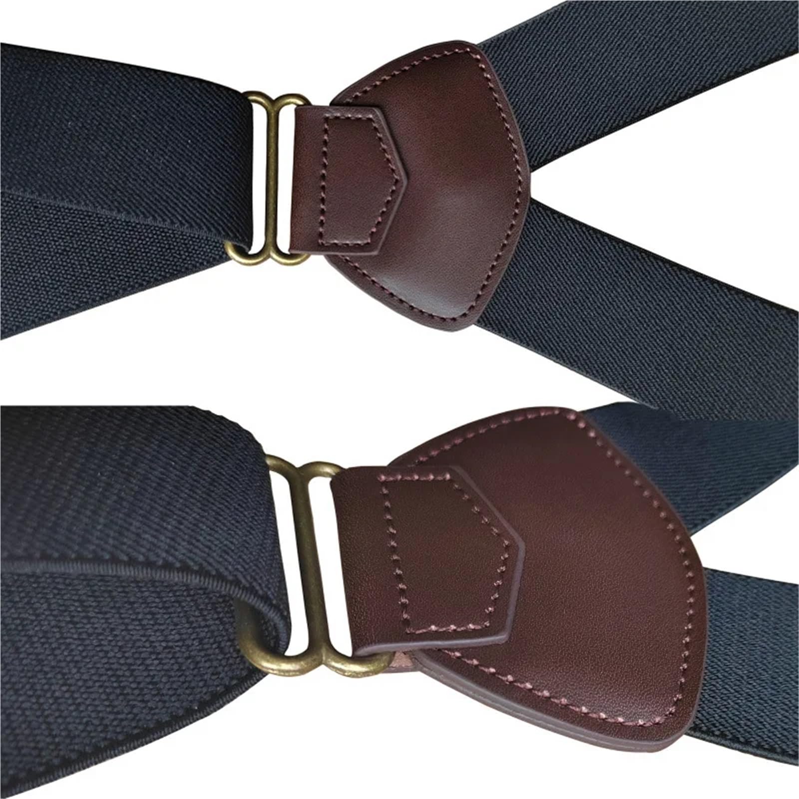 Tirantes Hombre Tirantes elásticos ajustables for pantalones, de 3,5 cm de ancho y con hebilla en forma de X, resistentes y altos, color negro.