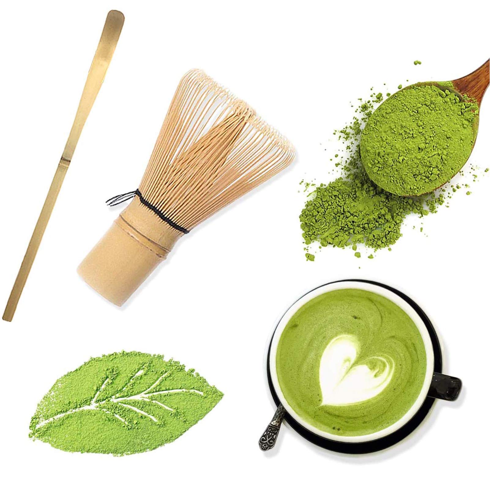 Japanse Matcha Theeset van 5, Matcha Garde Set met 100 Prong Garde, Garde Houder, Traditionele Scoop, Thee Zeef en Keramische Matcha Bowl (onregelmatige kom Japanse Matcha Theeset van 5, Matcha Garde Set met 100 Prong Garde, Garde Houder, Traditionele Scoop, Thee Zeef en Keramische Matcha Bowl (onregelmatige kom