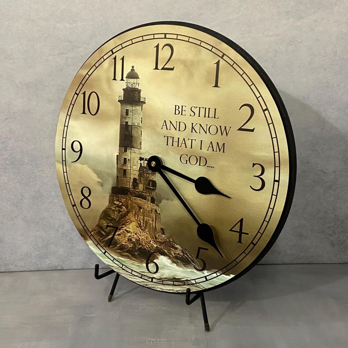Lighthouse 2 Wall Clock | Ultra Quiet Quartz Mechanism | Hand Made in USA Beautiful Crisp Lasting Color | Comes in 8 Sizes | 15-Inch