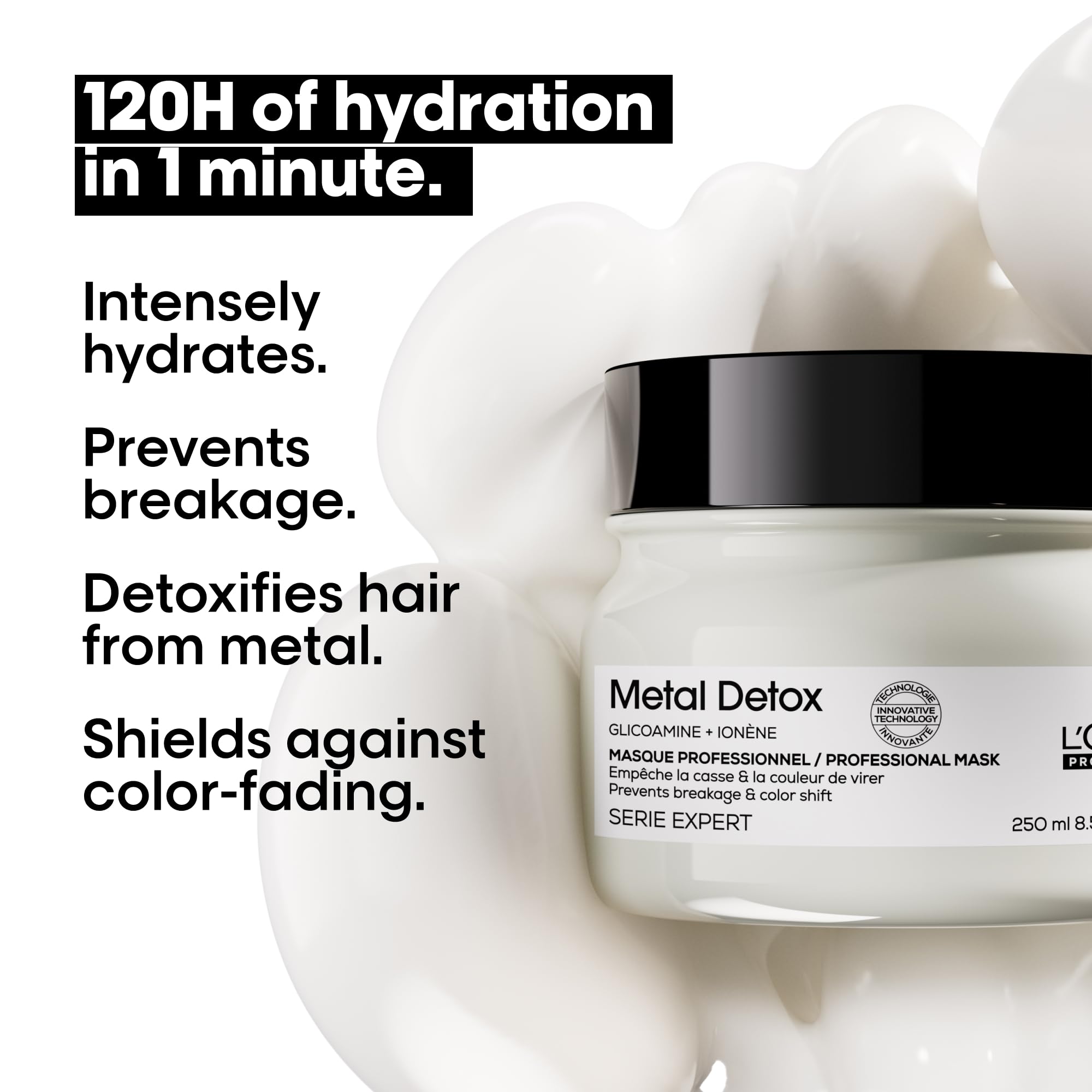 L'Oréal Professionnel Mini Duo zestaw prezentowy, szampon i maska przeciw łamaniu włosów, do włosów łamliwych i zniszczonych, chroni i usuwa cząstki metalu, z glikoaminą, detoksykacją metali, 100 ml i