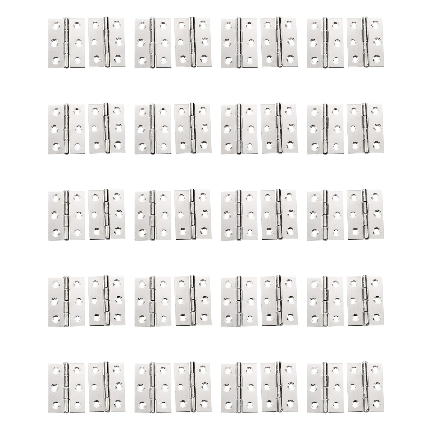 Jnchdghwa As Shown 40Pcs Stainless Steel 2 Inch 4.4X3.1cm Cabinet Door Hinges Hardware