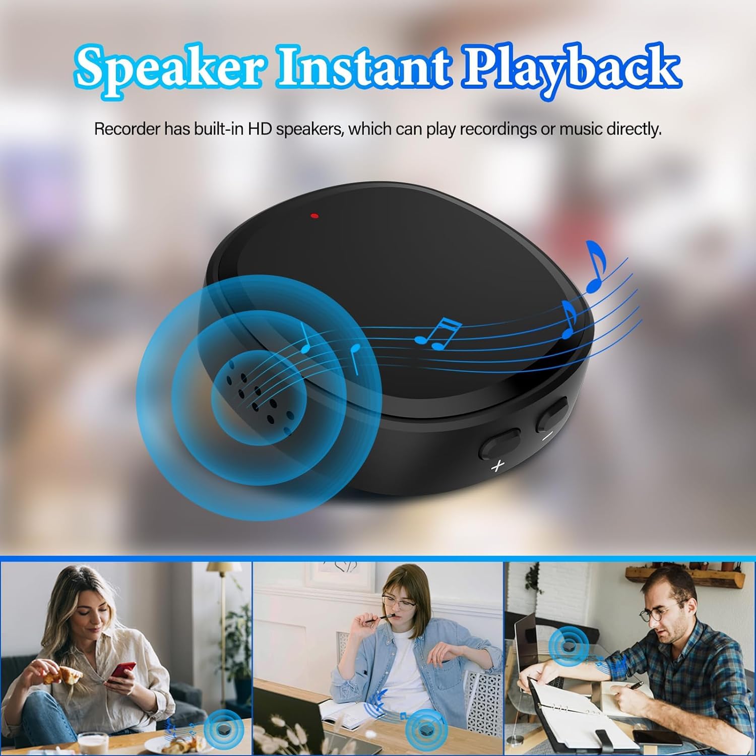TKMARS 64GB Grabadora de Voz, Mini Magnético Grabadora Activada por Voz con 750 Horas de Grabación, MP3 Grabadora Digital USB C con Reducción de Ruido para Conferencias Entrevistas Reuniones Clase