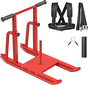 Kipika Weight Sleds for Training, Push-Pull Football Sled, Adjustable Height Handle, Heavy Duty Steel Frame Drills Sled Prowler for Running Speed, Strength, Designed for 1" & 2" Weight Plates