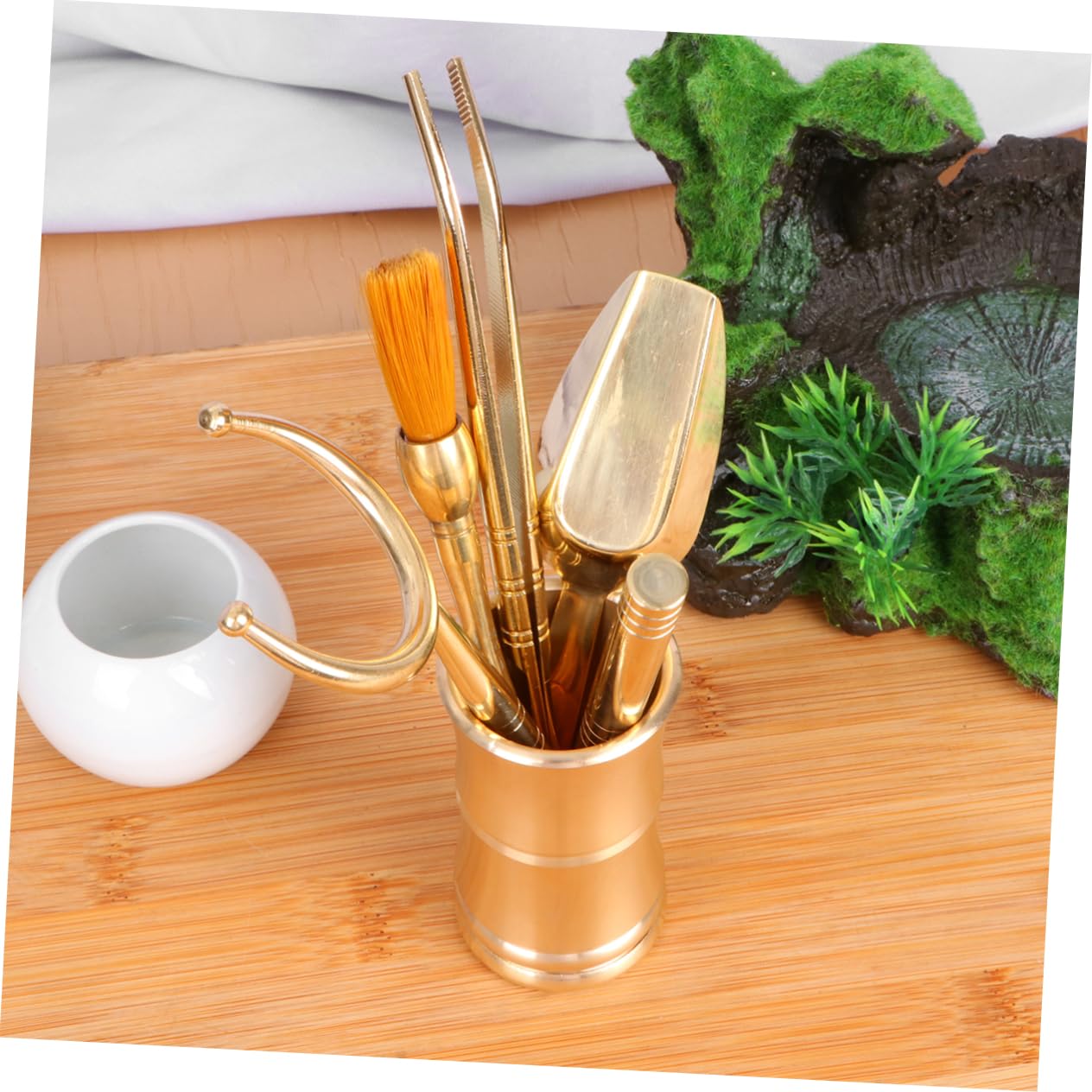 Cabilock 6 in 1 Chinese Kung Fu Tea Set Bamboo Style Tea Making Tools Clip Spoon