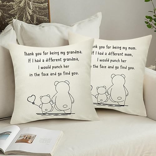 Miniatura 5 de Sunia Funda de almohada para mamá, divertida funda de almohada para el día de la madre, mamá oso para cumpleaños, Navidad, regalo de madre de hija