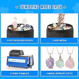 Leegol Electric Rock Tumbler Machine - Single Drum 3LB Rock Polisher (Single Barrel)